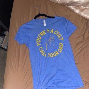 Fitted tee “you’re in a cult, call your dad” from ATX